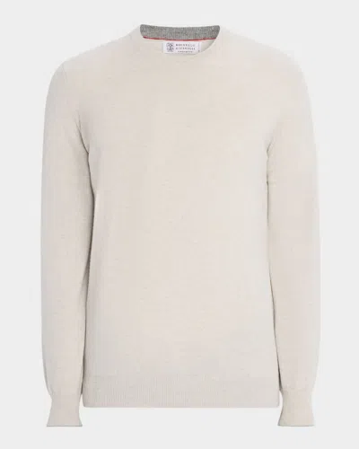 BRUNELLO CUCINELLI MEN'S CASHMERE CREWNECK SWEATER