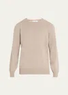 Brunello Cucinelli Men's Cashmere Crewneck Sweater In Medium Brown