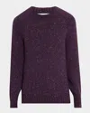 Brunello Cucinelli Crewneck Sweater With Raglan Sleeves And Speckled Pattern In Purple