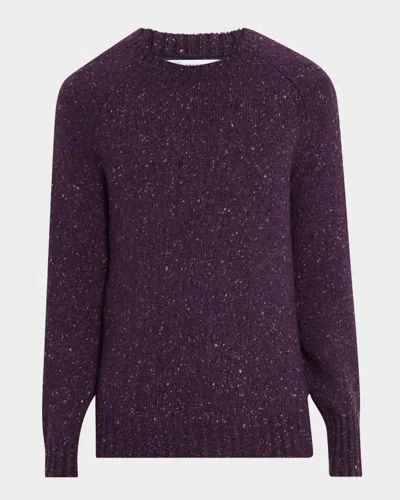 BRUNELLO CUCINELLI MEN'S CASHMERE DONEGAL CREWNECK SWEATER