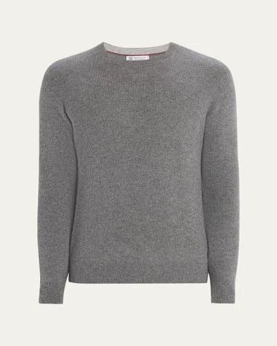 Brunello Cucinelli Cashmere Sweater In Gray