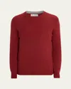 Brunello Cucinelli Cashmere And Silk Crew-neck Sweater In Red