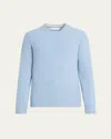 Brunello Cucinelli Men's Cashmere English Rib Crewneck Sweater In Blue