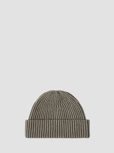 Brunello Cucinelli Cashmere English Rib Double Knit Beanie Hat In Green