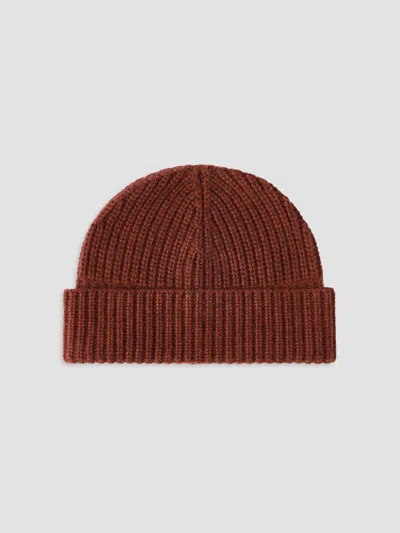 Brunello Cucinelli Cashmere English Rib Knit Beanie Hat In Brown
