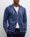 Brunello Cucinelli Men's Cashmere Two-way Zip Hoodie In Dark Blue