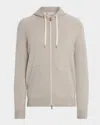 Brunello Cucinelli Men's Cashmere Full-zip Hoodie In Neutral