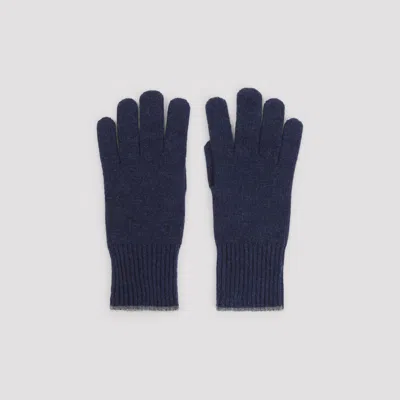 Brunello Cucinelli Men's Cashmere Gloves In Blue