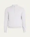 Brunello Cucinelli Men's Cashmere Half-zip Sweater In Dusty Light Blue