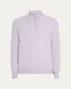 Brunello Cucinelli Men's Cashmere Half-zip Sweater In White