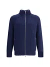 Brunello Cucinelli Long Sleeve Casual Jacket In Blue