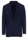 Brunello Cucinelli Men Cashmere Jersey Blazer With Patch Pockets In Blue