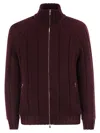 Brunello Cucinelli Men Cashmere Knit Down Jacket With Zip In Black
