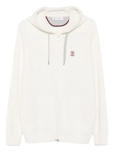 BRUNELLO CUCINELLI BRUNELLO CUCINELLI MEN CASHMERE KNIT SWEATSHIRT WITH HOOD