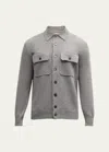 Brunello Cucinelli Men's Cashmere Overshirt In Light Grey