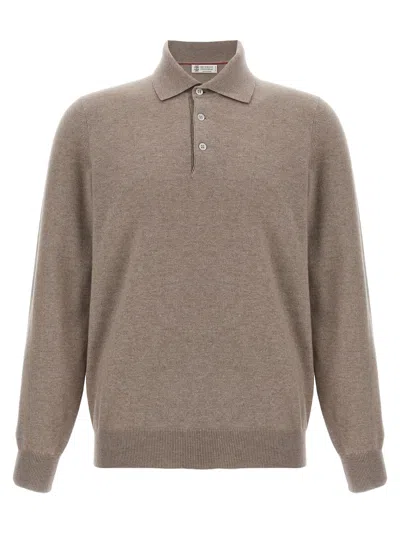 BRUNELLO CUCINELLI BRUNELLO CUCINELLI MEN CASHMERE POLO SHIRT