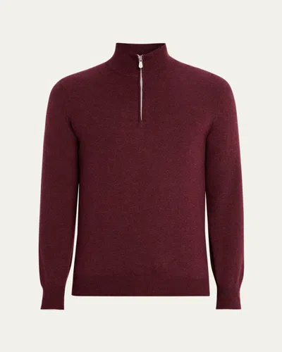 BRUNELLO CUCINELLI MEN'S CASHMERE QUARTER-ZIP SWEATER