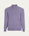 Brunello Cucinelli Men's Cashmere Quarter-zip Sweater In Purple