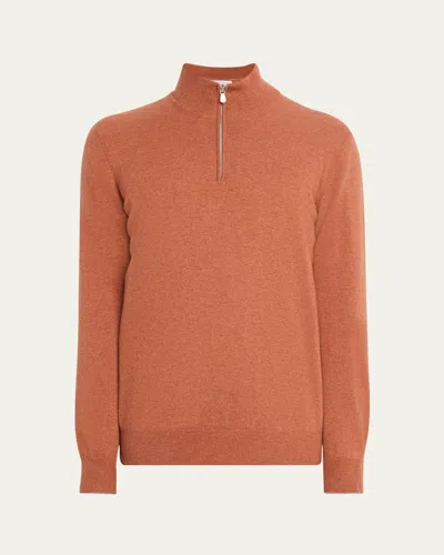 BRUNELLO CUCINELLI MEN'S CASHMERE QUARTER-ZIP SWEATER