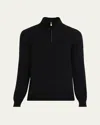 Brunello Cucinelli Men's Cashmere Quarter-zip Sweater In Black