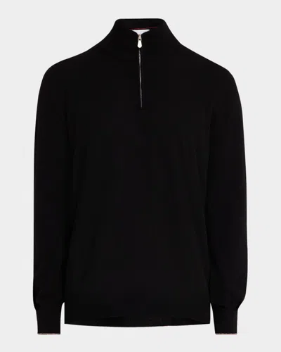 BRUNELLO CUCINELLI MEN'S CASHMERE QUARTER-ZIP SWEATER