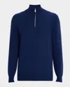 Brunello Cucinelli Sapphire Blue Cashmere Midzip Sweater