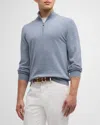 Brunello Cucinelli Zip-fastening Cashmere Polo Shirt In Cct53 Blue