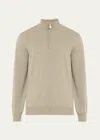 Brunello Cucinelli Men's Cashmere Quarter-zip Sweater In Cnz43 Green