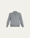 Brunello Cucinelli Men's Cashmere Quarter-zip Sweater In Dark Grey