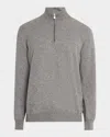 Brunello Cucinelli Men's Cashmere Quarter-zip Sweater In Dark Grey