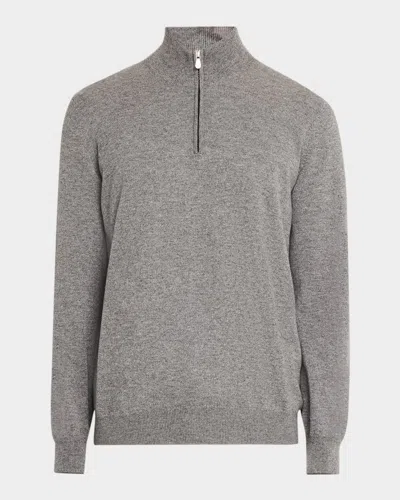 BRUNELLO CUCINELLI MEN'S CASHMERE QUARTER-ZIP SWEATER