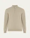 Brunello Cucinelli Men's Cashmere Quarter-zip Sweater In Green