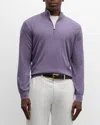 Brunello Cucinelli Men's Cashmere Quarter-zip Sweater In Iris