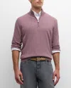 Brunello Cucinelli Men's Cashmere Quarter-zip Sweater In Cnw84 Light Red