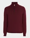 Brunello Cucinelli Men's Cashmere Quarter-zip Sweater In Multi