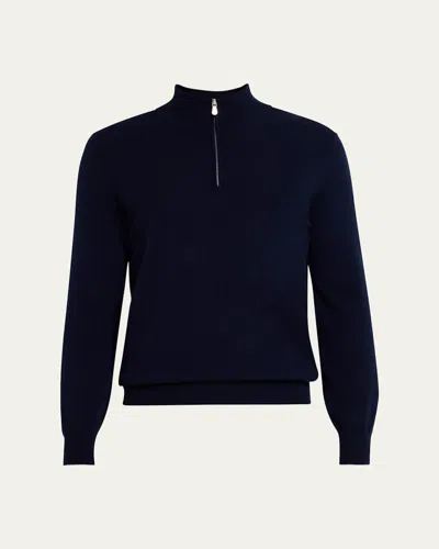 BRUNELLO CUCINELLI MEN'S CASHMERE QUARTER-ZIP SWEATER