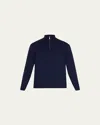 Brunello Cucinelli Men's Cashmere Quarter-zip Sweater In Navy
