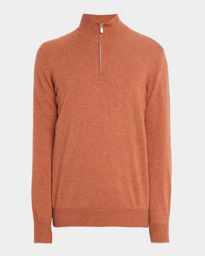 BRUNELLO CUCINELLI MEN'S CASHMERE QUARTER-ZIP SWEATER