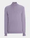 Brunello Cucinelli Men's Cashmere Quarter-zip Sweater In Purple