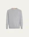 Brunello Cucinelli Crew-neck Cashmere Pullover In Light Grey