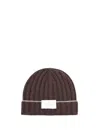 Brunello Cucinelli Men Cashmere Rib Knit Beanie In Brown