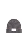 Brunello Cucinelli Men Cashmere Rib Knit Beanie In Gray