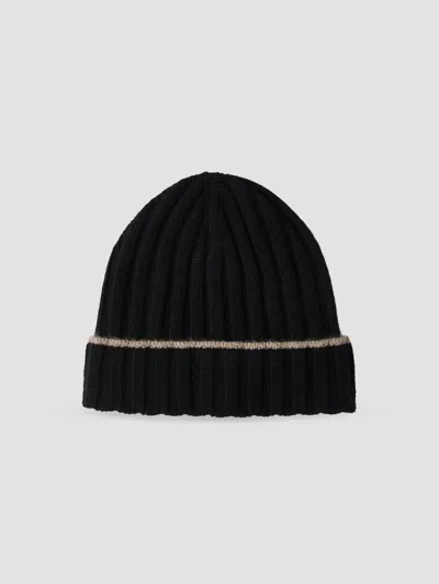 Brunello Cucinelli Brm2240900cu715bb Ribbed Cashmere Beanie In Blue