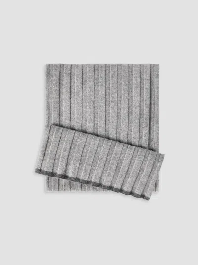 Brunello Cucinelli Men's Cashmere Rib Knit Scarf In Light Grey