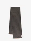 Brunello Cucinelli Ribbed Cashmere Scarf Two-tone Profile In Gray