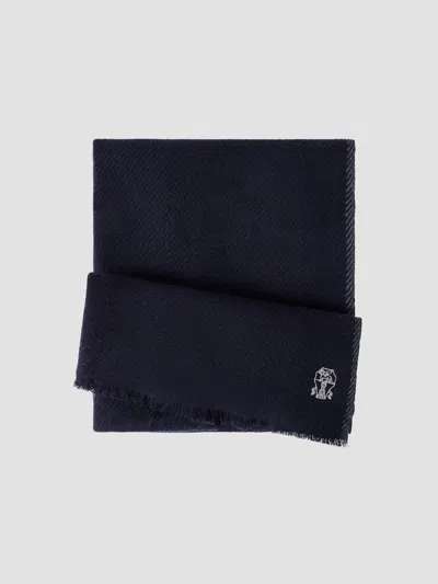 Brunello Cucinelli Men's Cashmere Scarf In Marine Blue