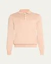 Brunello Cucinelli Men's Cashmere, Silk, And Linen Polo Sweater In Apricot