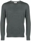 Brunello Cucinelli Crew Neck Cashmere Silk Sweater In Gray