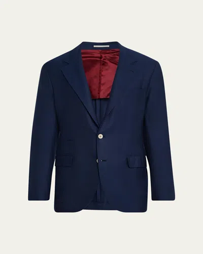 Brunello Cucinelli Men's Cashmere Single-breasted Sport Coat In Blue
