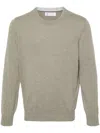 Brunello Cucinelli Cashmere Crew Neck Sweater With Contrasting Edge